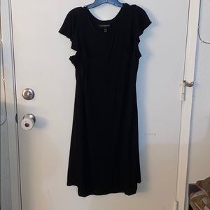 Simple Black Flutter Sleeve Dress